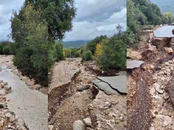 Δρόμος κόπηκε σε κομμάτια στη Σκλίβανη