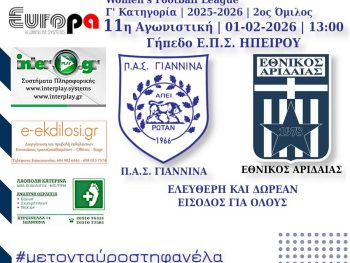 Εντός έδρας ο ΠΑΣ Γιάννινα WFT