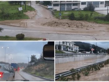 Έντονη χαλαζόπτωση και πλημμύρες- Προβλήματα στον κόμβο Νέας Σελεύκειας