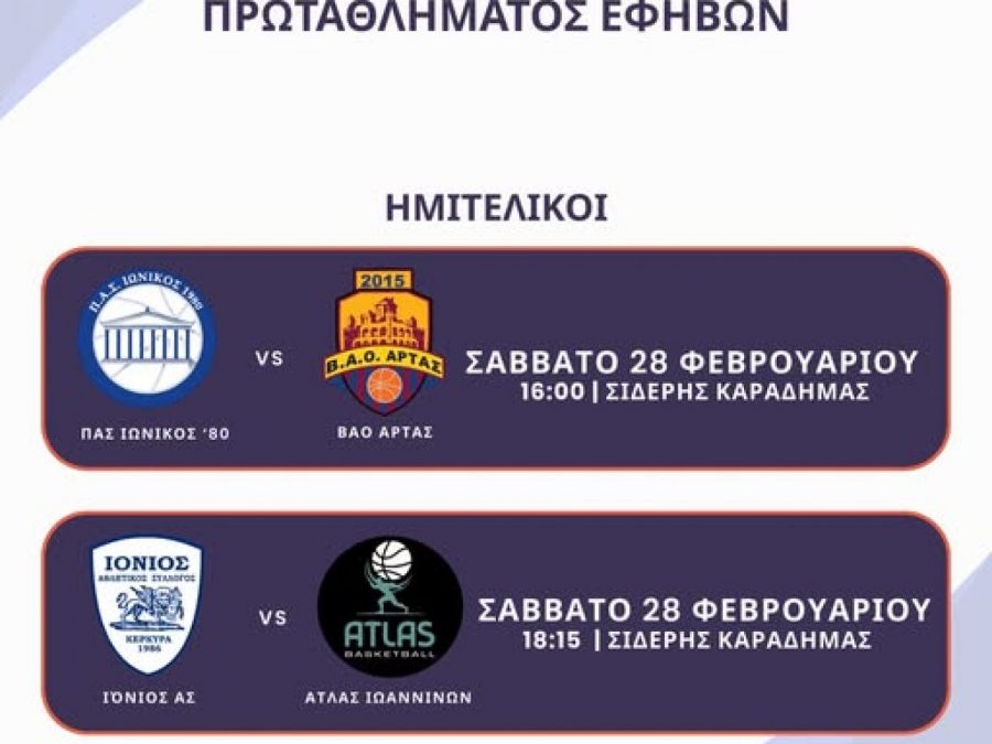 Live Streaming οι ημιτελικοί του Final 4 Εφήβων